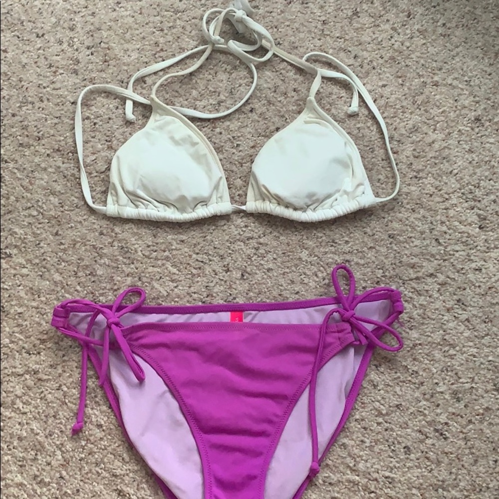 COPY - White & Purple Bikini Set